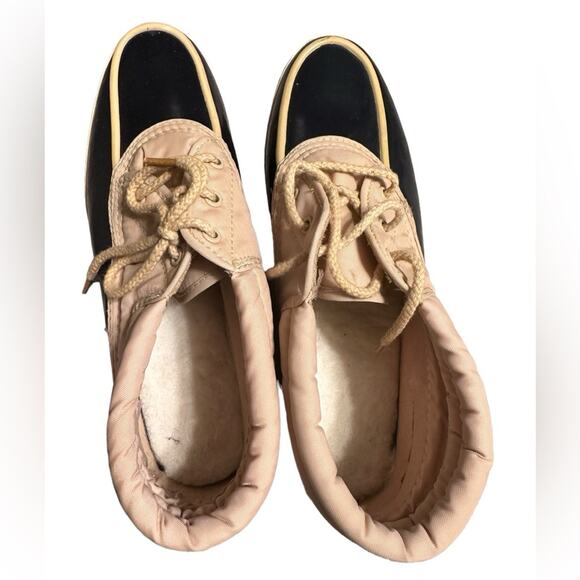 Sugar Babies Vintage Duck Boots Women’s Size 10 Black and Tan - Picture 3 of 9